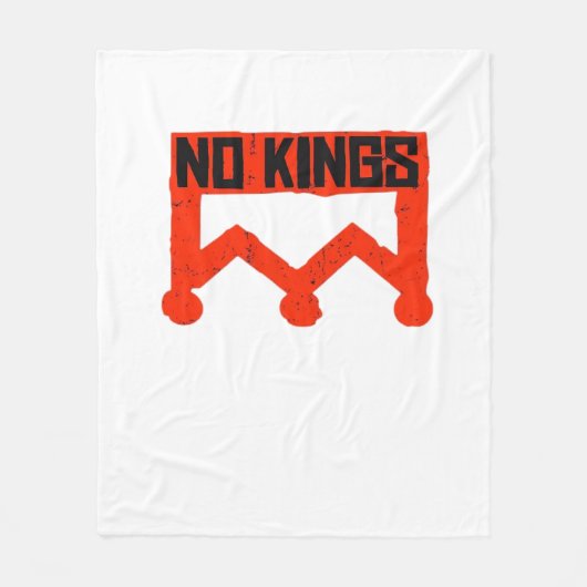 Geen Koningen Protests Grafisch Grunge Kroon Ameri Fleece Deken (Voorkant)