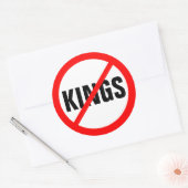 "GEEN KONINGEN" RONDE STICKER (Envelop)