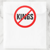 "GEEN KONINGEN" RONDE STICKER (Tas)