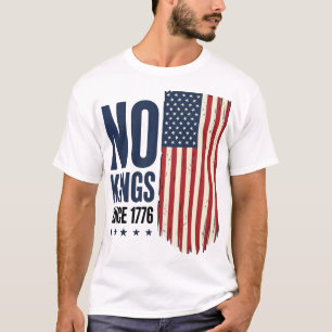 Geen Koningen Sinds 1776 Patriottisch Vlag Shirt O