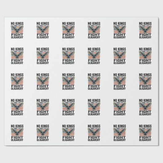 Geen koningen sinds 1776 Patriottische Adelaar Vin Cadeaupapier (Vlak)