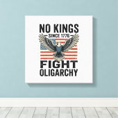 Geen koningen sinds 1776 Patriottische Adelaar Vin Canvas Afdruk (Insitu (Houten vloer))