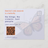 Geen Koningsdag Monarch Vlinder Activist Kunst Briefkaart (Achterkant)