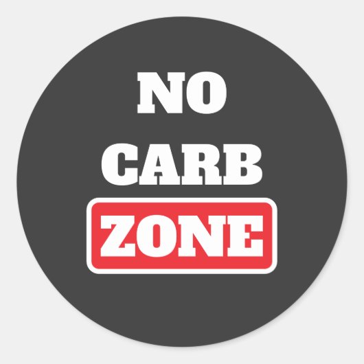Geen koolhydraatzone (100% carnivoor) ronde sticker (Voorkant)