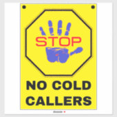 Geen koud bellerteken - Geel Stop Sticker (Vel)