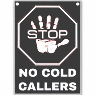Geen koude bellers (Stop Calls & Junk Mail) Zwart Sticker