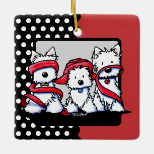 Geen Kwaad Westies Vriendschapsornament Keramisch Ornament