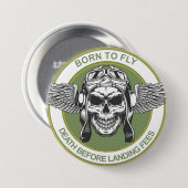 Geen landingsrechten ronde button 7,6 cm (Voorkant /achterkant)