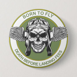 Geen landingsrechten ronde button 7,6 cm