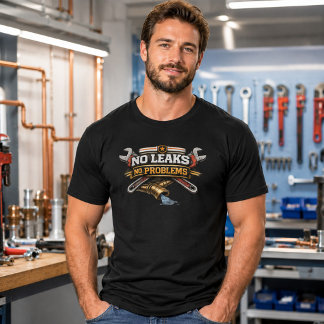 Geen Lekken Geen Problemen Grappige Loodgieter T-s T-shirt