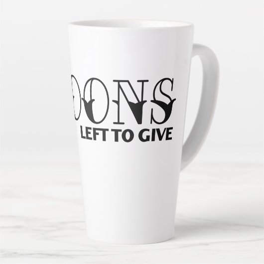 Geen lepels meer om te geven latte mok (Rechterhoek)