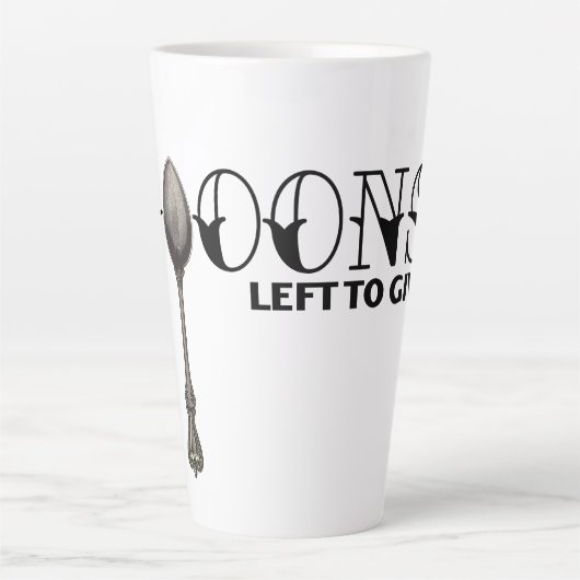 Geen lepels meer om te geven latte mok (Voorkant)