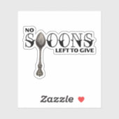 Geen lepels meer om te geven sticker (Vel)