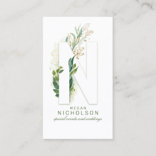 Geen letter Monogram Goud groen laat elegant achte Visitekaartje