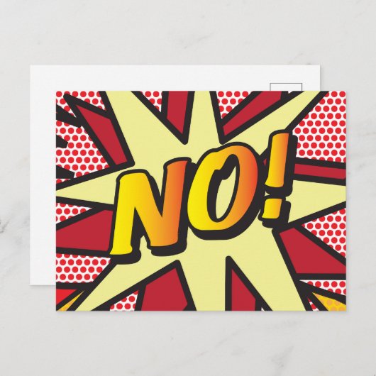 GEEN Leuk Retro Comic Book Pop Kunst Aankondigingskaart (Voorkant / Achterkant)