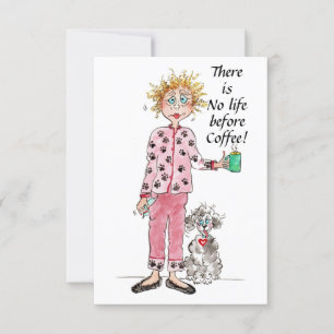 Geen leven voor koffie oude Gezegde groene tekenin