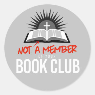 Geen lid van je boekenclub ronde sticker