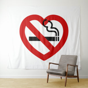 Geen Liefde Voor Roken Bord Wandkleed