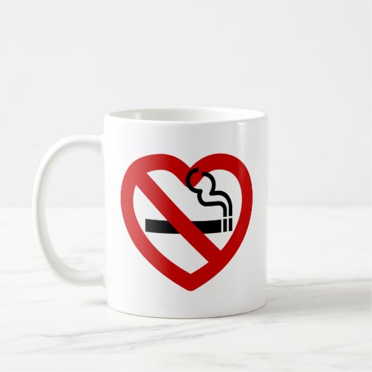 Geen liefde voor roken koffiemok (Links)