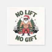 Geen lift Geen cadeau Grappig Santa Claus Gym Fitn Servet (Voorkant)