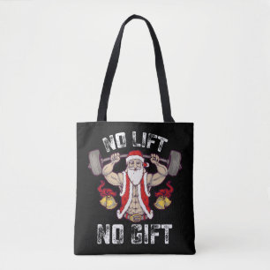 Geen Lift Geen Geschenk Kerstman Gym Workout Fitne Draagtas