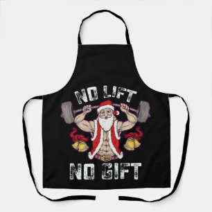 Geen Lift Geen Geschenk Kerstman Gym Workout Fitne Schort