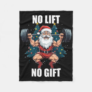 Geen Lift Geen Geschenk Kerstman Kerst Fitness Bod Fleece Deken