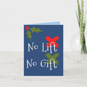 Geen Lift Geen Gift Gym CrossFit Kerstkaart Humor Kaart