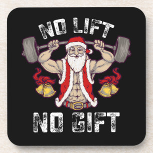 Geen Lift Geen Gift Santa Gym Workout Fitness Kers Bier Onderzetter