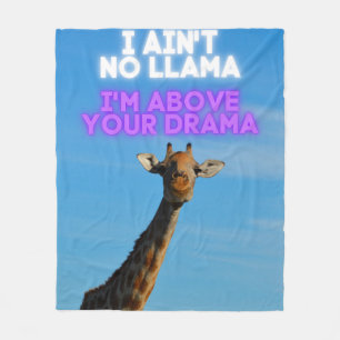 Geen Llama, ik ben boven je Drama Giraffe Fleece Deken
