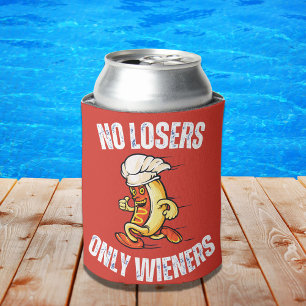 Geen Losers alleen Wieners Funny Hotdog Pun Blikjeskoeler