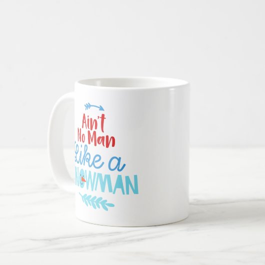 Geen Man als een Snowman Coffee Mok (Voorkant links)