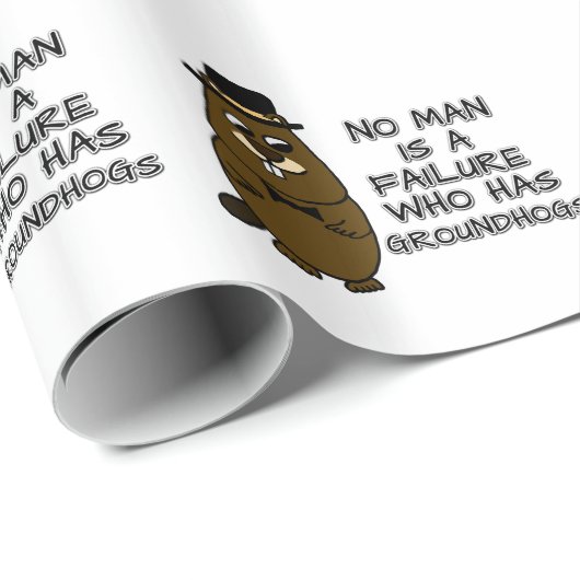 Geen man is een mislukking met Groundhogs Cadeaupapier (Rol Hoek)