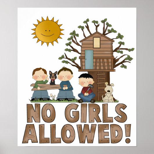 Geen meisjes toegestaan Tree House Poster (Voorkant)