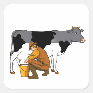 Geen melk meer vierkante sticker