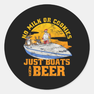 Geen Melk Of Koekjes Alleen Boten En Bier Kerstmis Ronde Sticker