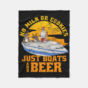 Geen melk of koekjes, gewoon boten en bier Kerstmi Fleece Deken
