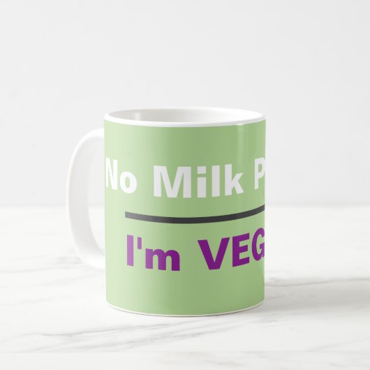 Geen melk vegan koffiemok (Voorkant links)