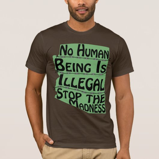 Geen mens is illegaal T-shirt (Voorkant)