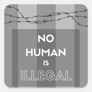 Geen mens is illegale sticker