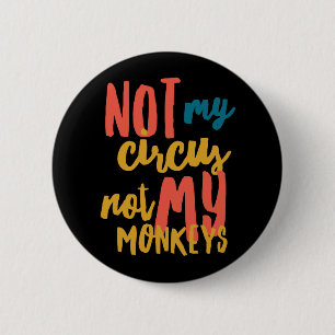 Geen Mijn Circus Standaard, 2¼ Inch Ronde Knop Button 5,7 Cm