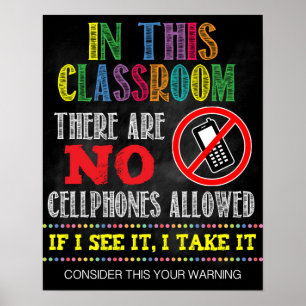 Geen mobiel Poster op school toegestaan