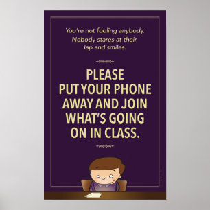 Geen mobiele telefoons in de klas. G-rating Poster