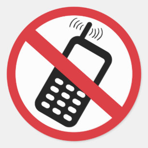 Geen mobiele telefoons ronde sticker