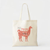 Geen monogram Prob Llama Pink Coral Sparkles Tote Bag (Voorkant)
