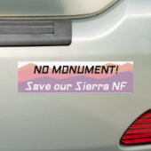 Geen monument behalve onze Sierra NF Pastel Bumpersticker (Op auto)