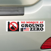 Geen moskee bumpersticker (Op auto)