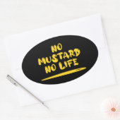 Geen mosterd geen leven ovale sticker (Envelop)