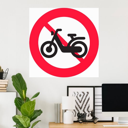 Geen motorfietsen Road Sign Poster