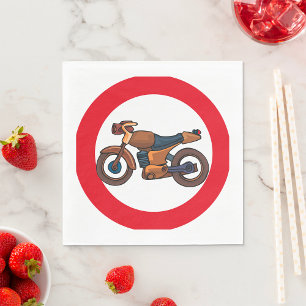 Geen motorfietsen wegbord servet